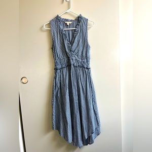 Hope & Harlow blue and white gingham midi dress